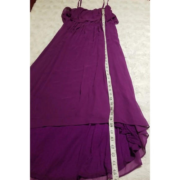 White House Black Market Dress Womens Size 6 Purple Chiffon Sleeveles Summer - Picture 10 of 11